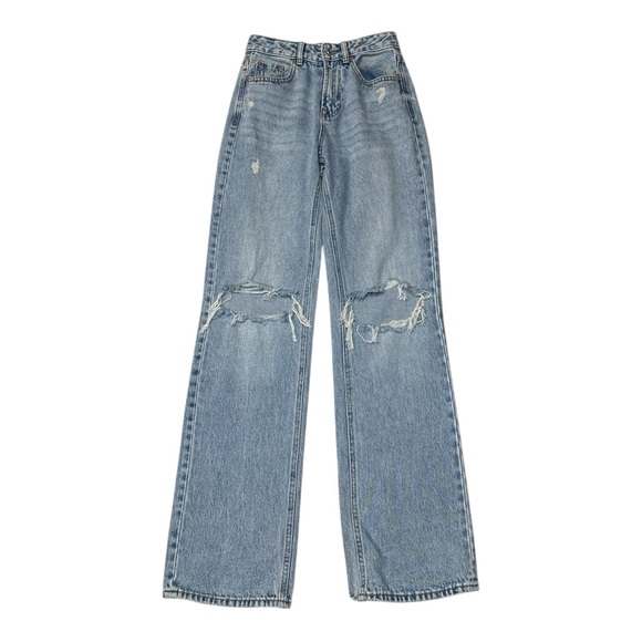 stradivarius Denim - Stradivarius D92 Light Blue Distressed Jeans